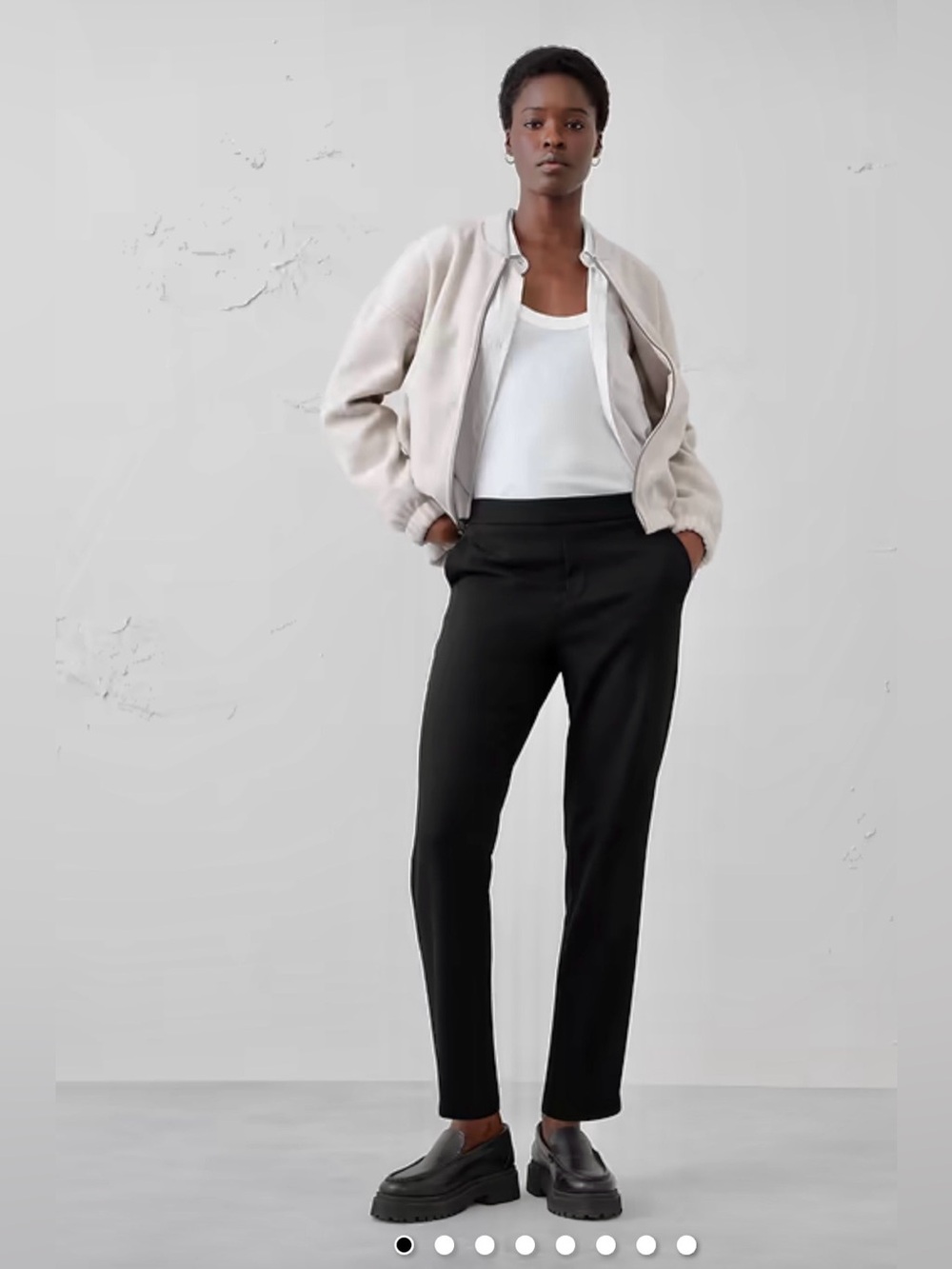 NWT-Banana Republic Factory Black Hayden Tapered Ankle Pant, Size 10 Tall